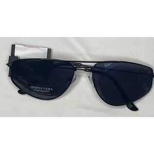 Simply Vera Vera Wang Wired Sunglasses Aviator 100% UV Protection Black NEW